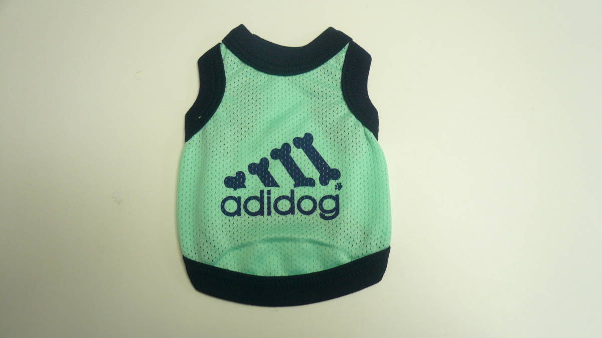 パピー①号★送料無料・ネコポス便★極小犬 タンクメッシュ adidog (グリーン)拍卖