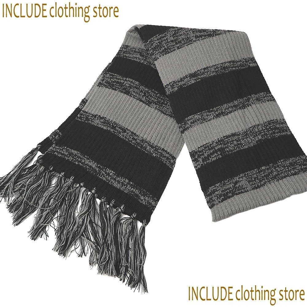 マフラー ボーダー ユニセックス ファッション小物 雑貨 ホワイト/ブラック 送料込拍卖