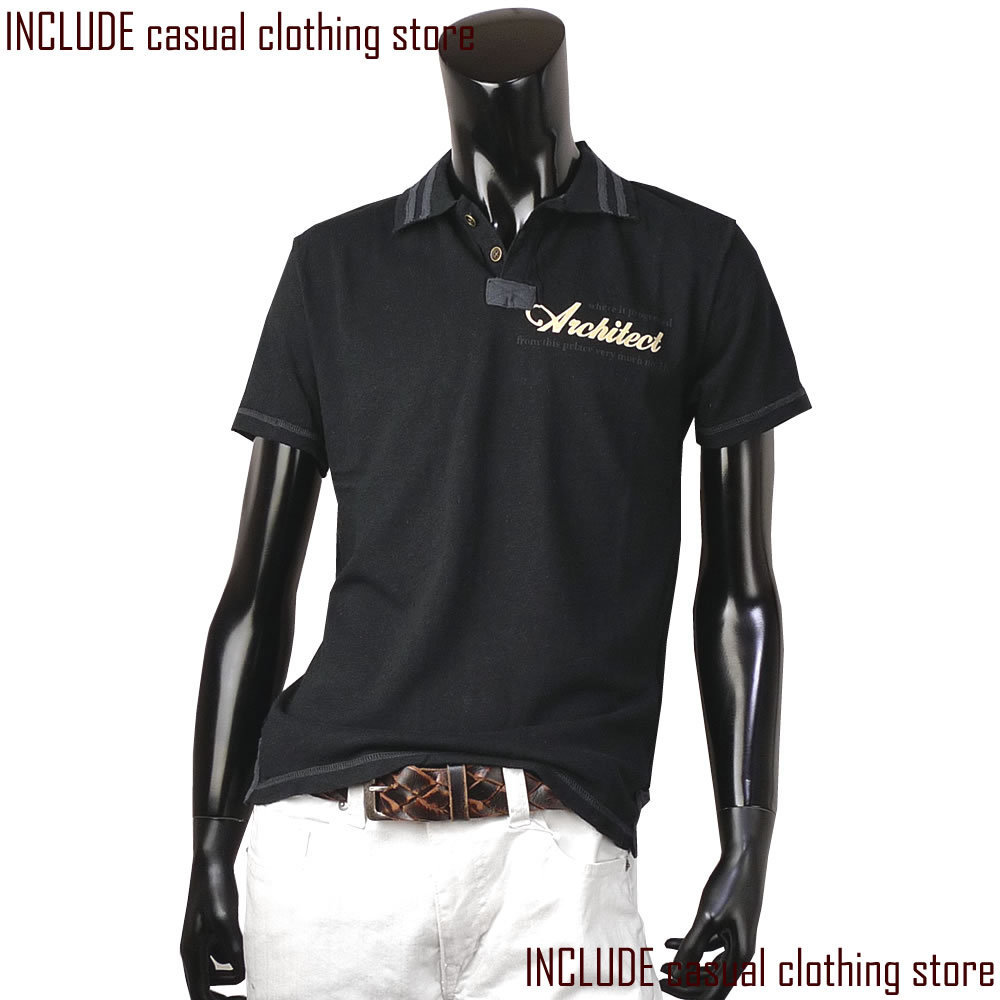 BOLOGNA ポロシャツ ネイティブプリント ブラック M 送料込 クリックポスト拍卖