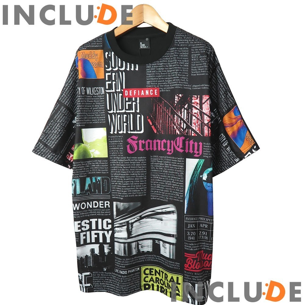 半袖カットソー トップス メンズ オーバーサイズ ビッグシルエット フルカラー グラフィック 昇華転写 ドルマン M 送料込 クリックポスト拍卖