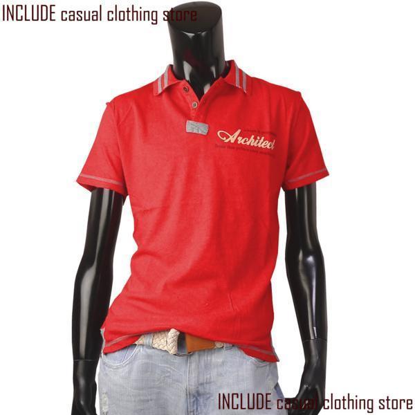 BOLOGNA ポロシャツ ネイティブプリント レッド L 送料込 クリックポスト拍卖