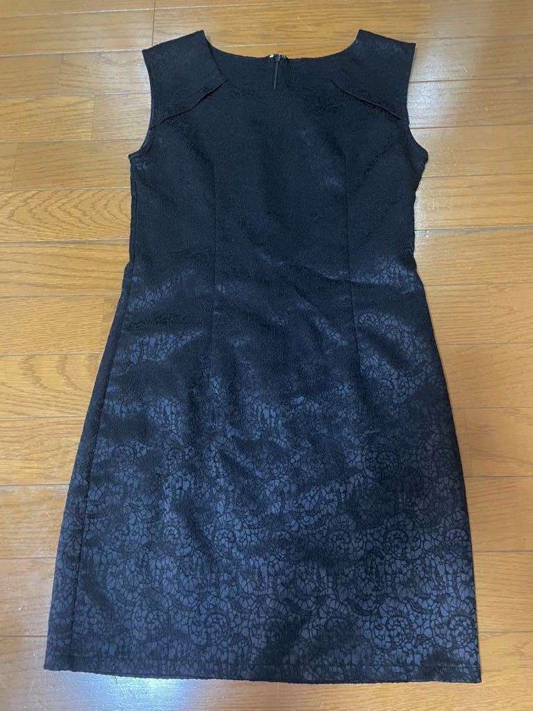 ROYAL PARTY ロイヤルパーティー ノースリーブ ワンピース 総柄 総レース ブラック 黒 1拍卖