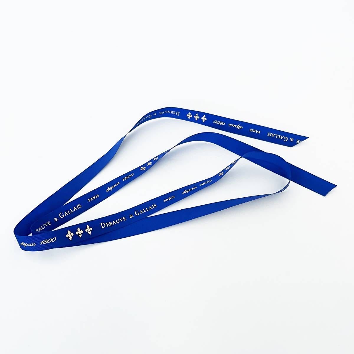 Debauve&Gallais ドゥボーヴ・エ・ガレ☆リボン☆青☆127cm拍卖