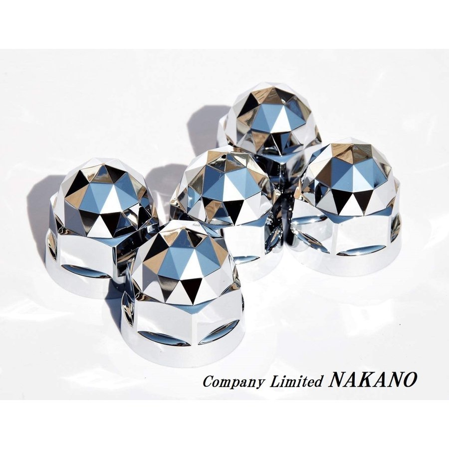 トラック用 ダイヤモンド ナットカバー5ヶ入 ISDN-5 33mm×高さ50mm ISO専用 ABSクロームメッキ仕上げ拍卖