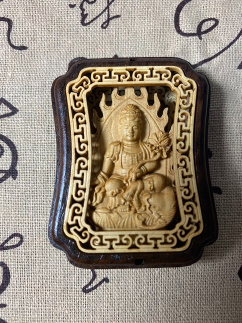 ★送料無料★仏教美術/精密細工/仏師で仕上げ品 普賢菩薩 紫檀木 柘植 木彫仏像 黄楊ツゲ 木彫拍卖