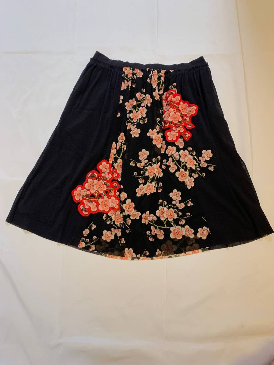 Vivienne tam ヴィヴィアンタム スカート 梅 花柄 メッシュ パワーネット archive skirt アーカイブ拍卖