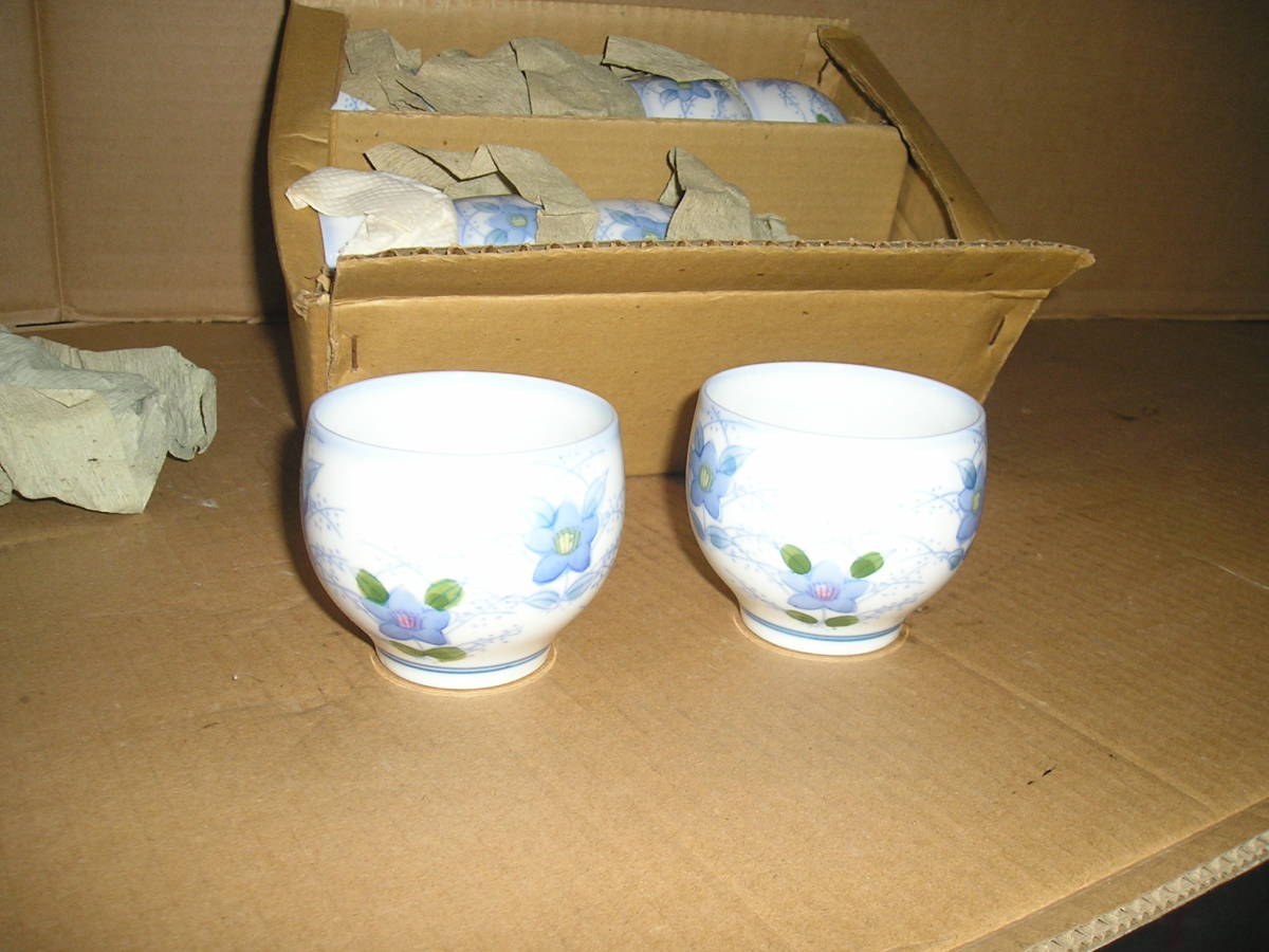 つぼ仙茶 庵窯 ◆ 湯呑 10客 ◆ 幅7.5 縦6.3 【保管 103】 拍卖