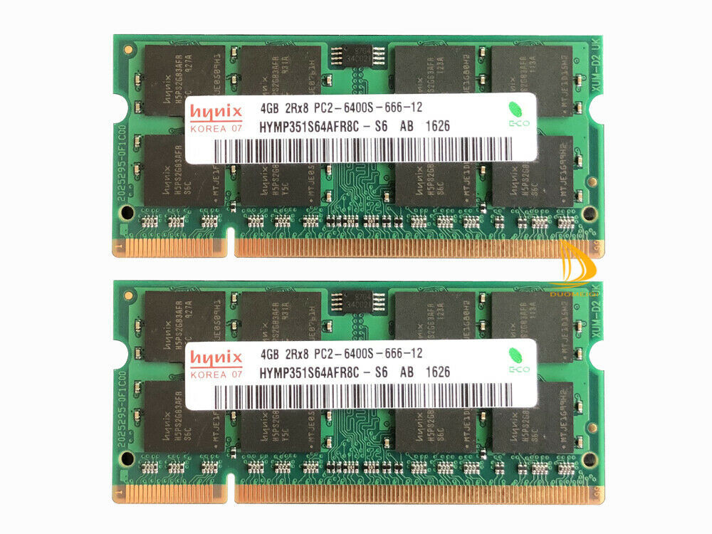 全新品 海力士 Hynix DDR2 SDRAM 800MHz 總計8GB(4GB×2) PC2-6400s 1.8v 筆記本電腦存條 PC2-6400S 運送到臺灣海力士拍卖