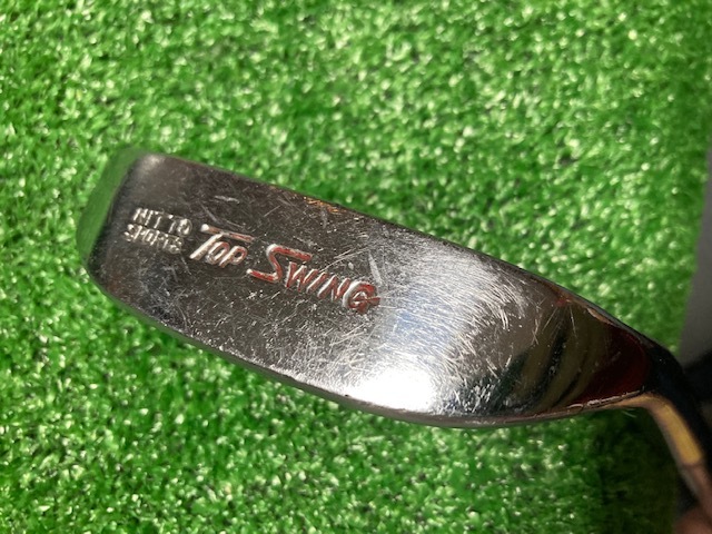 ヴィンテージL字パター ニットースポーツ TOP SWING  純正スチール33.5インチ 革巻きグリップ  Y090拍卖
