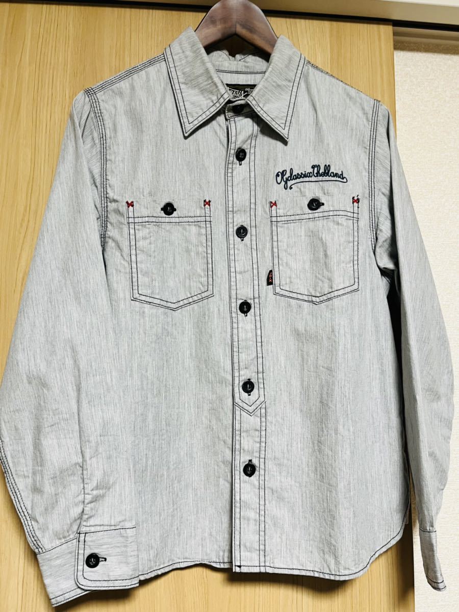 OGclassix(オージークラシックス) ホワイトデニムシャツ 長袖ライトグレー系 軽量拍卖