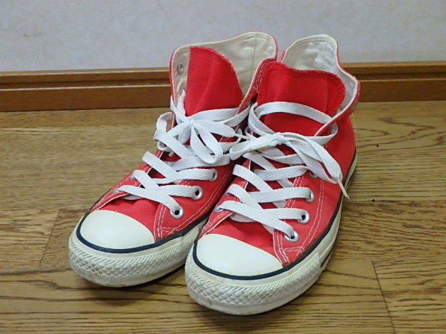 60s207kt 中古 コンバース CONVERSE オールスター 23㎝ ハイカット スニーカ M9621 赤 レッド 靴 (北海道・沖縄・離島は発送不可)拍卖