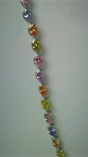 アメジスト、シトリン、ピンクサファイア、モルガナイトのブレスレット すぐにお届けできます。拍卖