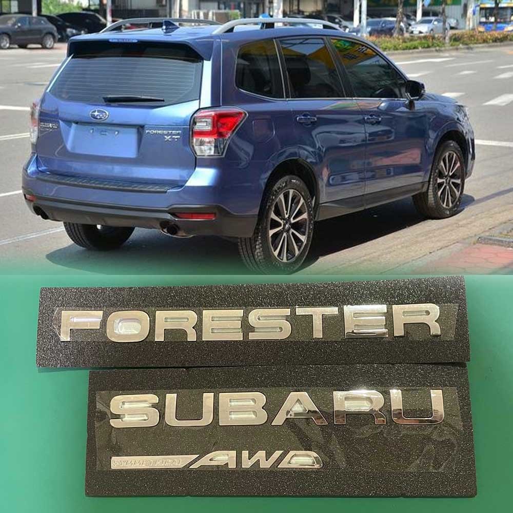「FORESTER SUBARU AWD」 リア エンブレム フォレスタースバル シルバー セット拍卖
