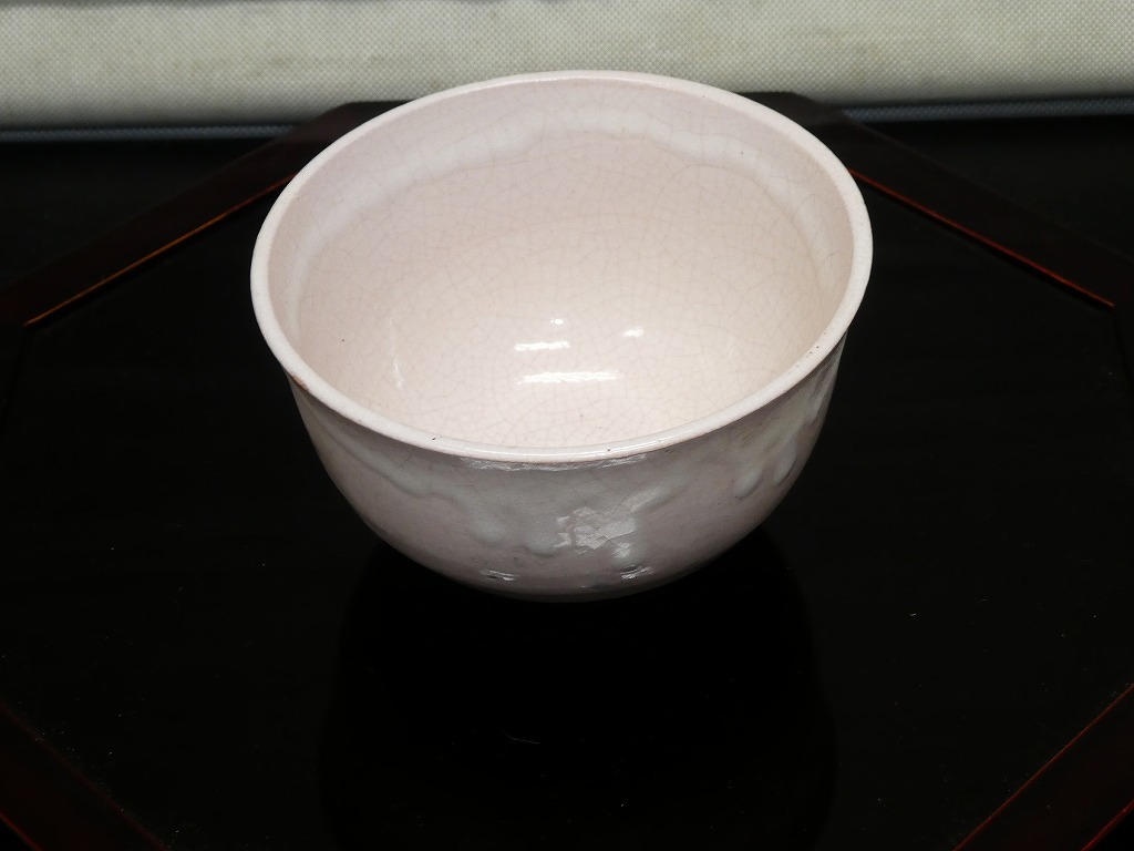 ●印在り 抹茶碗 抹茶 茶碗 茶道具 桜色●拍卖