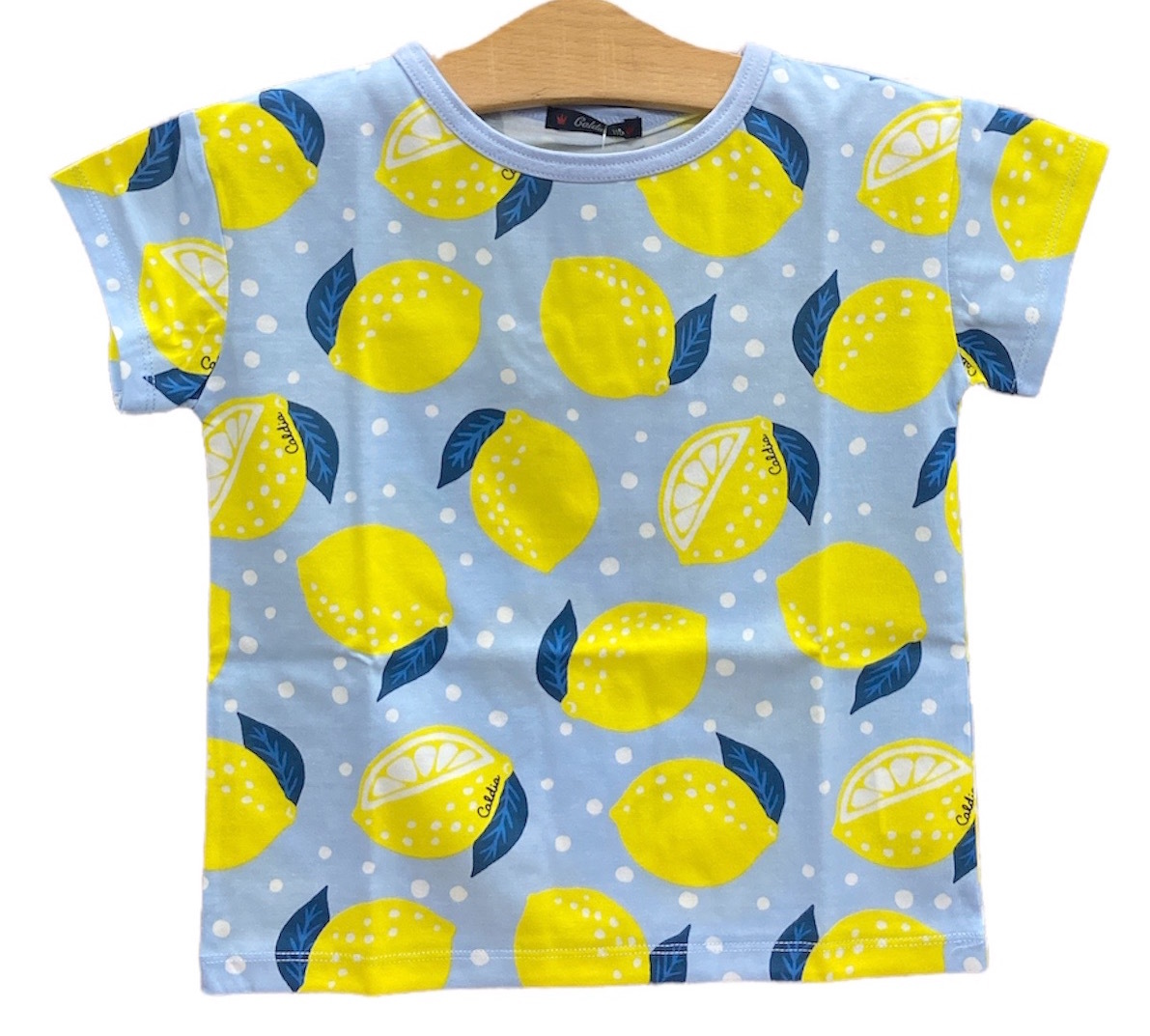 即決 新品タグ付 Caldia カルディア★フルーツ柄 爽やかレモン 天竺 半袖Tシャツ★涼感素材★130cm 9-10歳目安 ¥1650 拍卖