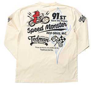 テッドマン/ロンT/ホワイト/XXL/TDLS-341/エフ商会/カミナリモータース拍卖