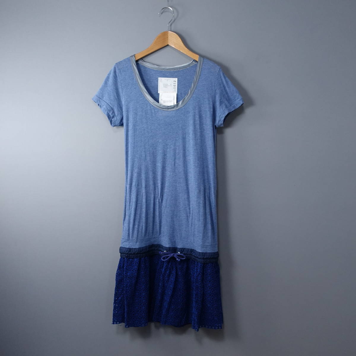 sacai/サカイ/1/腰ひも/日本製/カシミヤ混ワンピース/ライトブルー/水色/レディース/カットソー拍卖