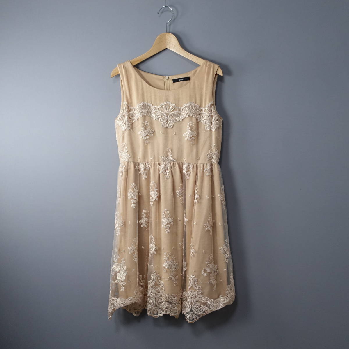 kaene/カエン/2/レース/ノースリーブワンピース/ベージュ/レディースMサイズ相当拍卖