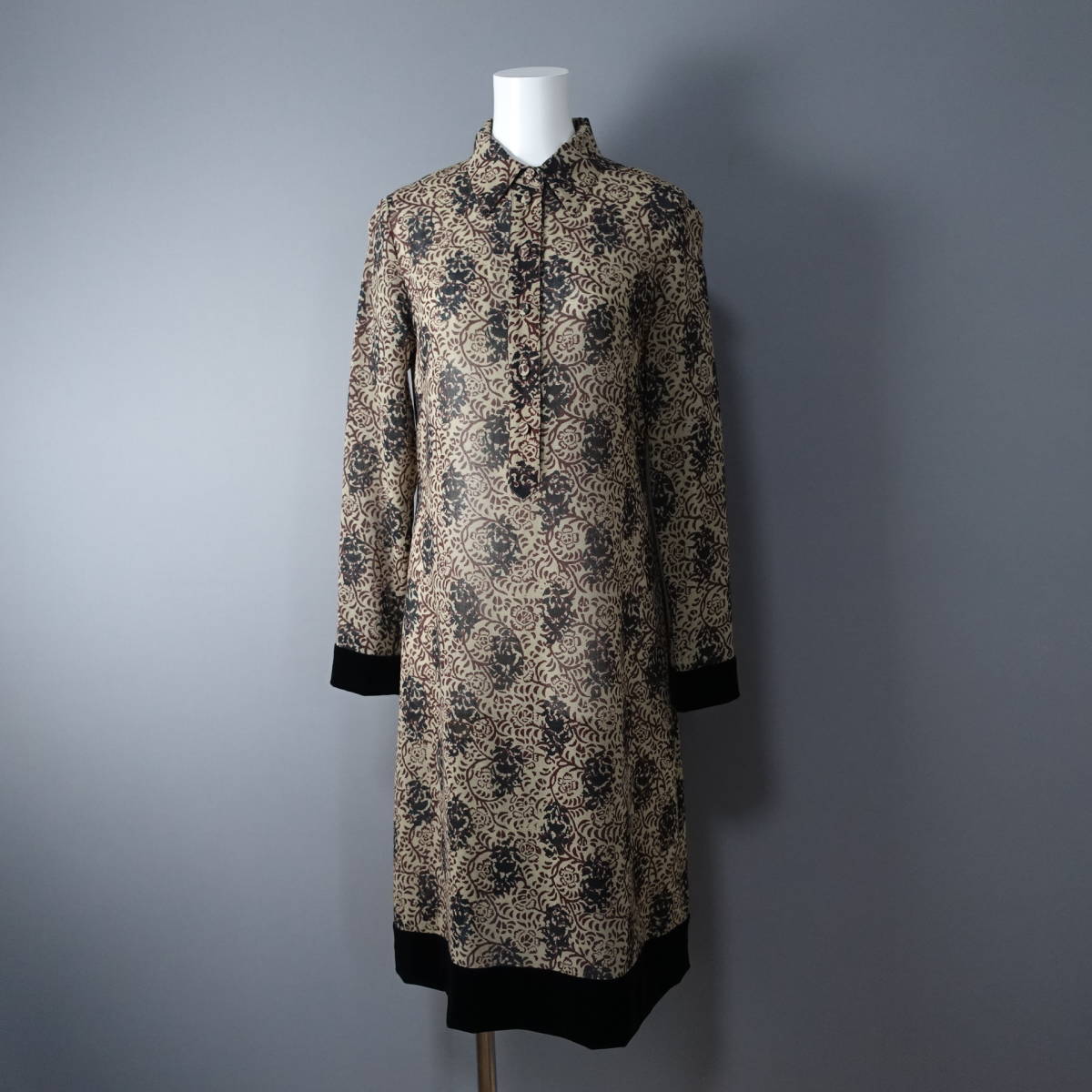 美品*Jean Paul GAULTIER/ジャンポールゴルチエ/40/日本製/ウール100%/ワンピース/ライトカーキ/ベージュ/レディース拍卖