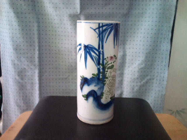 昭和レトロ・アンティーク竹柄素朴な花瓶・日本製昭和10年代製造!?拍卖