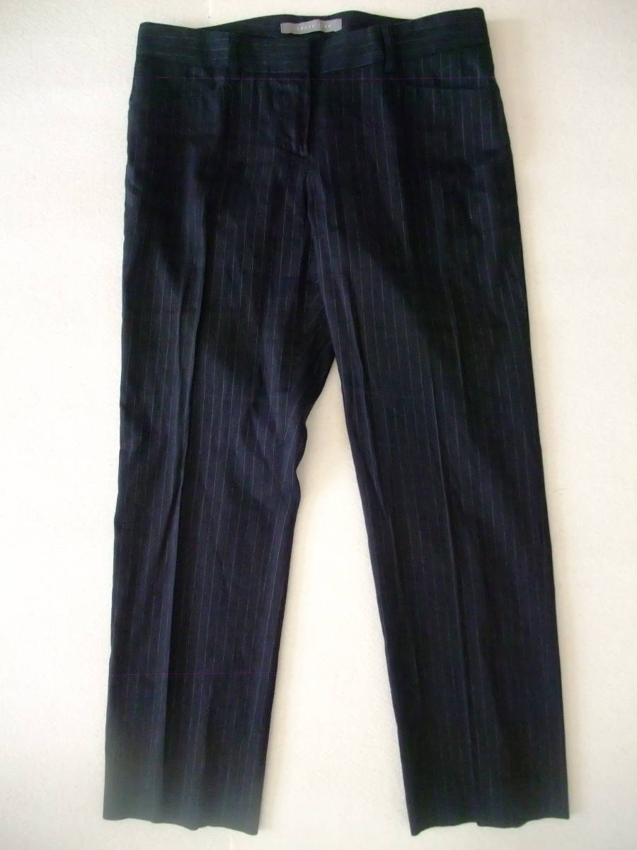 ★セオリーリュクス 麻ブレンドストライプ柄パンツ 40拍卖