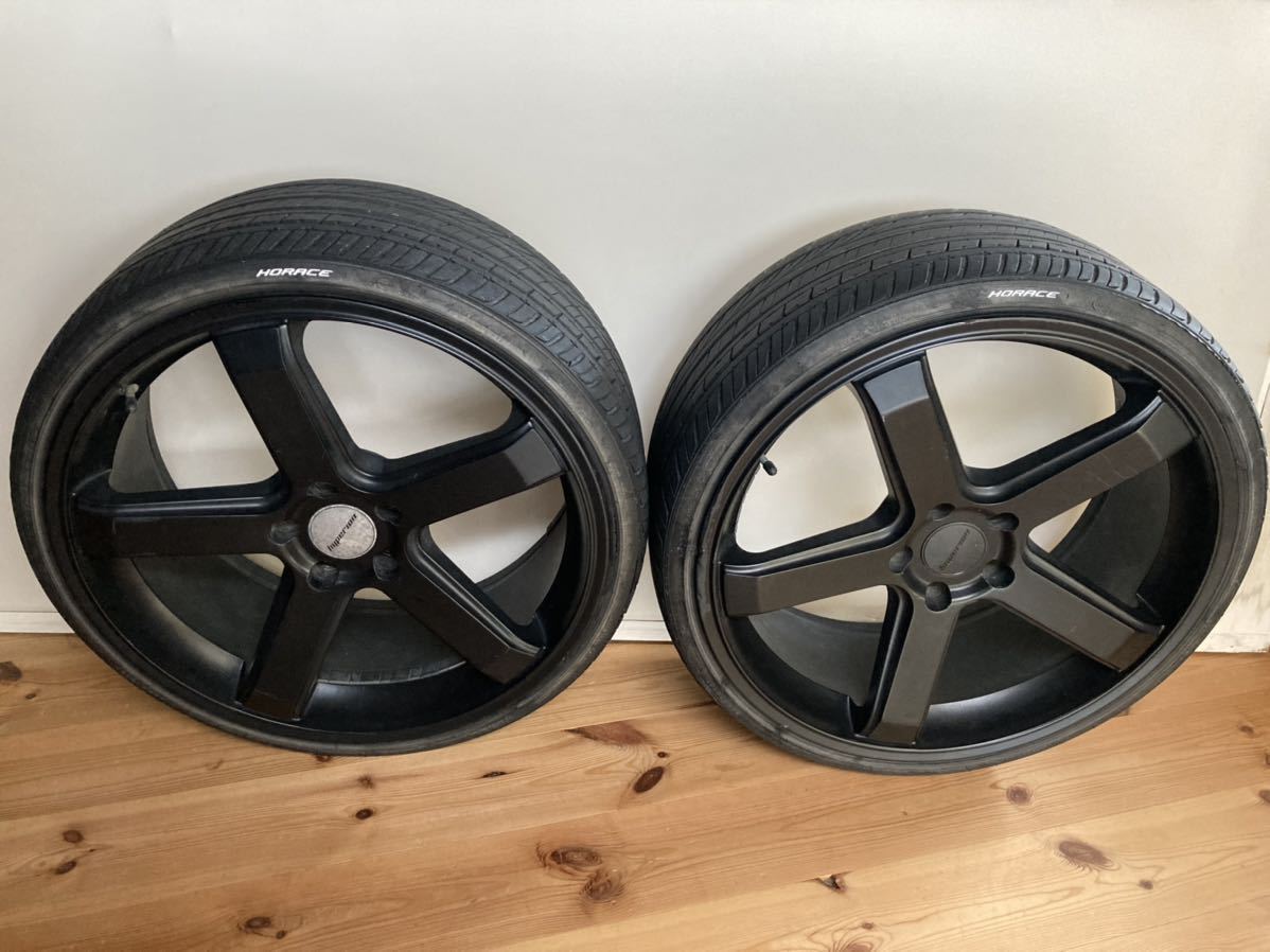 MLJ★ハイペリオン★225/30ZR20★hyperion★5本スポーク★扁平 タイヤ&ホイール★2本セット★ツヤ消し★黒★ブラック★半艶拍卖