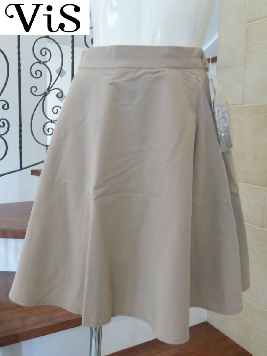 新品 ViS(ビス) ★ベージュ ベルト付き スカート S拍卖
