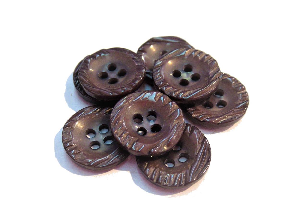 手芸 和洋裁用釦 ボタン 縁有り柄四つ穴ボタン ブラウン(15mm8個入り)b1201br-ka拍卖