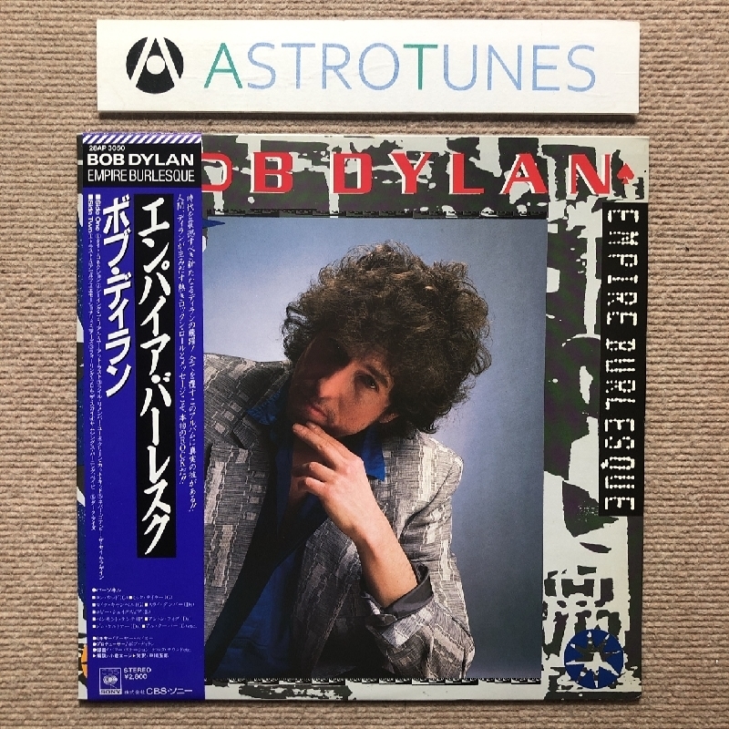 傷なし美盤 美ジャケ ほぼ新品 ボブ・ディラン Bob Dylan 1985年 LPレコード Empire Burlesque 国内盤 帯付Ronnie Wood Mick Taylor拍卖