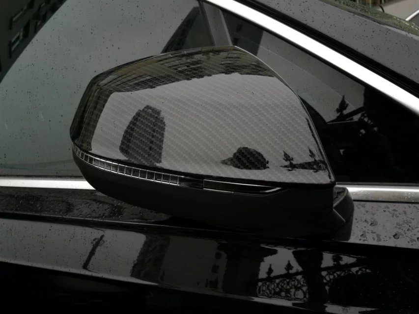 スポーティ全開♪ カーボン ルック ドアミラー カバー アウディ Q7 2.0TFSIクワトロ 3.0TFSIクワトロ 45TFSI 55TFSI アーバンブラック拍卖
