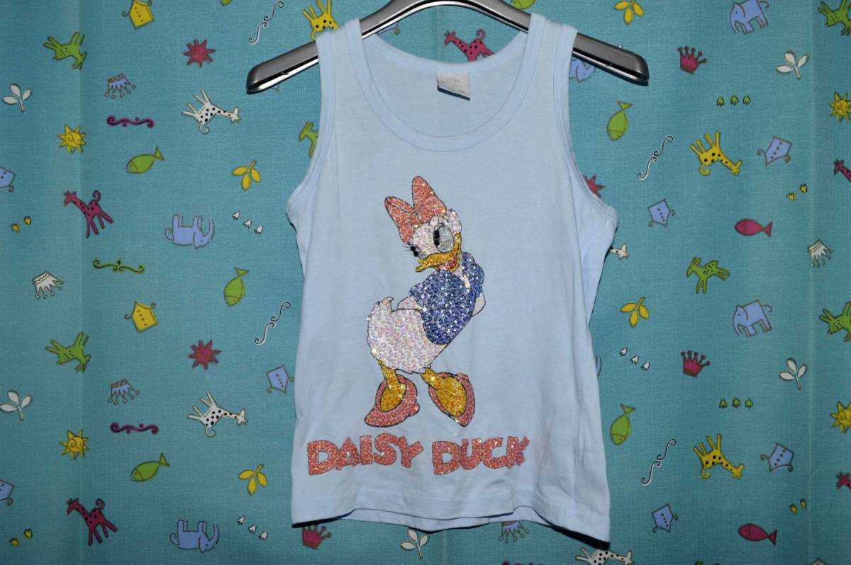 Diesny ディズニー DAISY DUCK・ビーズ X スパンコール ノースリーブシャツ サイズ:M(中古)拍卖