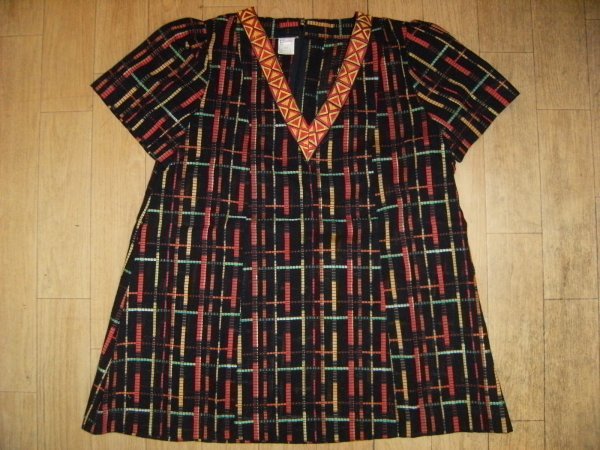 昭和レトロ★日本製★90年代 当時物 モータウン ボヘミアン ヒッピー お洒落 ブラウス シャツ★アフリカ 東南アジア ディスコ 暴走族 南国拍卖