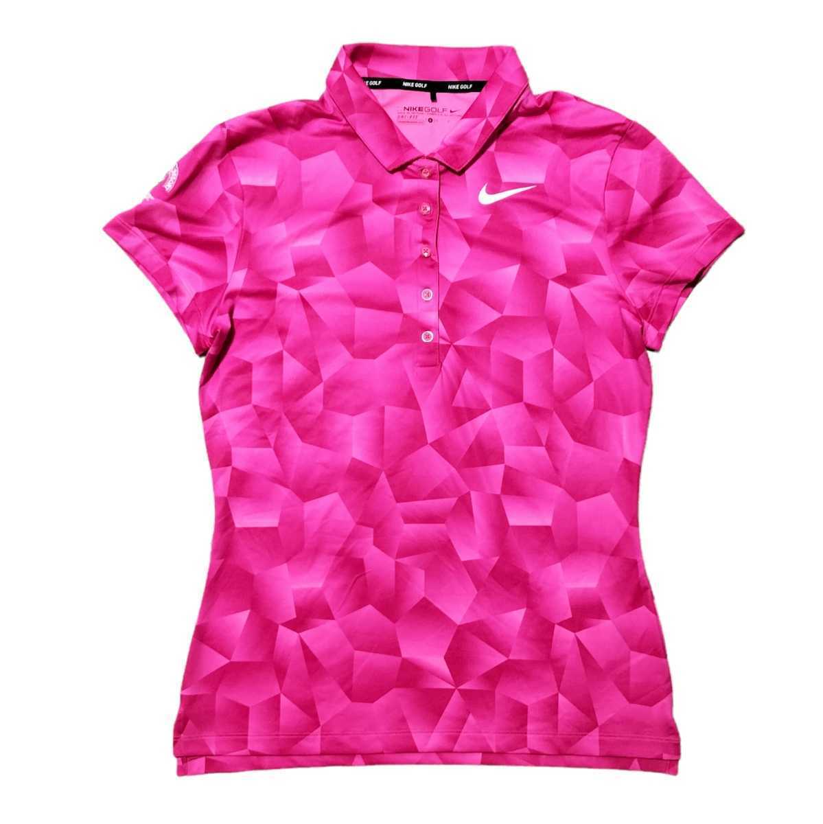 【ゴルフ】NIKE ナイキ ゴルフ スターツグアムゴルフリゾート 半袖ポロシャツ レディース Sサイズ ピンク ストレッチ素材拍卖