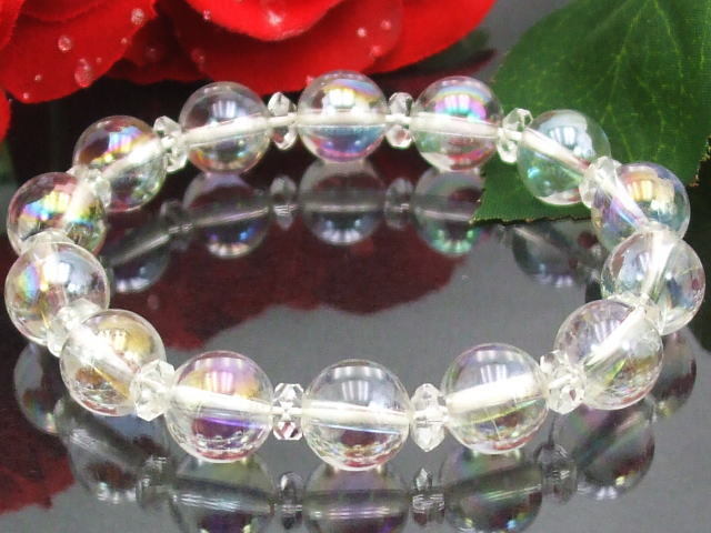 ★☆★ アクアオーラホワイト 水晶 ブレスレット 9ミリ 自分の殻を破りたい人に♪ 送料無料(a_r)b拍卖