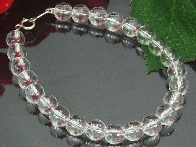 ★☆★ 水晶 ブレスレット 女性人気の7ミリ sv925 シルバー925 4月誕生石 おまけ付き 送料無料(a_r)b拍卖