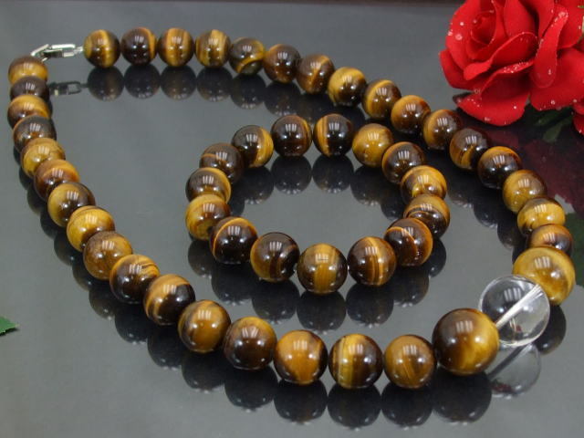 ★☆★ タイガーアイ セットアップ 貫禄の15ミリ 金運up 厄除けに♪ おまけ付き 送料無料(a_r)b拍卖