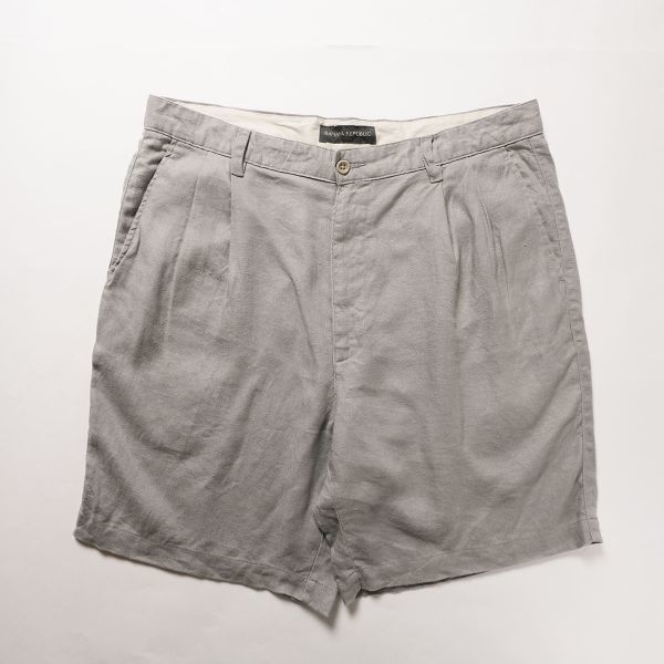 00's バナナリパブリック 2タック 100% リネン ショートパンツ(36) ショーツ グレー 灰 00年代 旧タグ オールド バナリパ 2001年拍卖