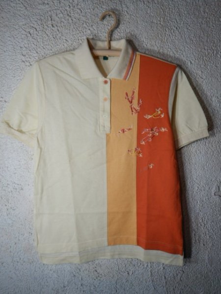 n7701 レア KENZO GOLF ケンゾー ゴルフ 日本製 レトロ レディース 半袖 切替 デザイン ポロシャツ 花 ロゴ 刺繍 vintage拍卖