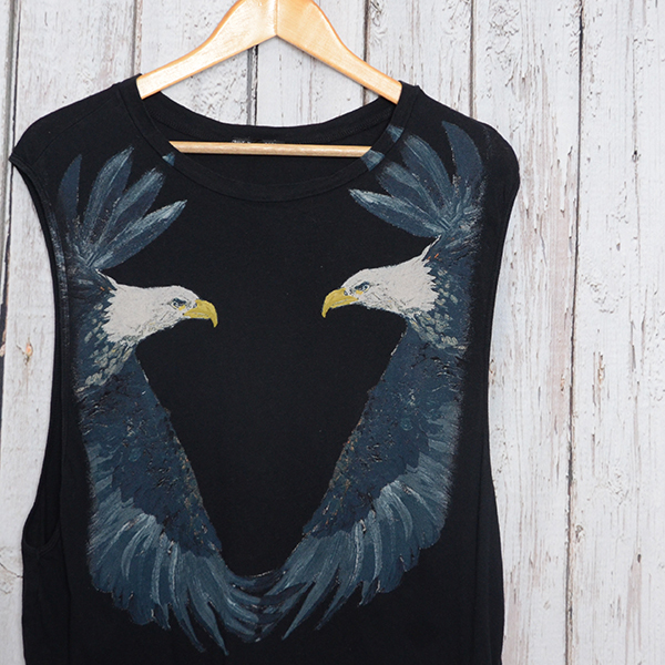 MT1463 TRULY MADLY DEEPLY Tシャツ レディース L 肩46 イーグル メール便可 xq拍卖