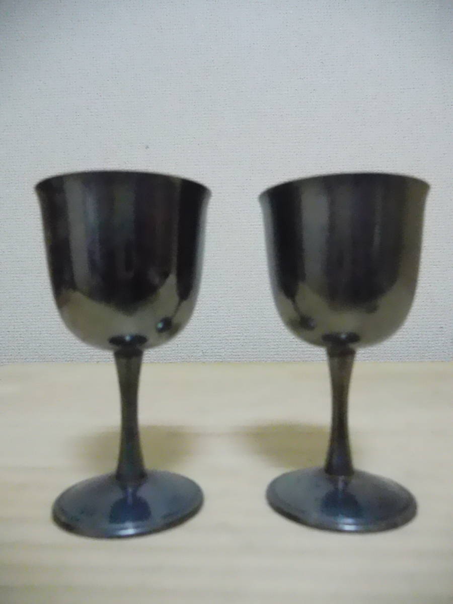 X135-55W 仏具 湯茶器?  一対 金属 中古 高さ約7.6cm (X5)拍卖