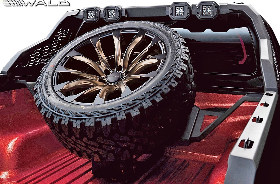 【M's】後期 GUN125 ハイラックス (R2.8-) WALD スペアタイヤハンガー (ロールバーと同時装着必須) ヴァルド バルド エアロ パーツ カスタ拍卖