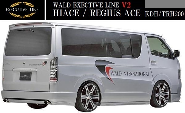 【M's】トヨタ ハイエース バン レジアスエース 200系 ナロー(H16.8-H22.7)WALD EXECUTIVE LINE V2 リアバンパースポイラー//バージョン2拍卖