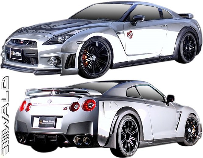 【M's】NISSAN R35 GT-R (H19.12-H22.10) WALD BLACK BISON フルキット 6P // ヴァルド バルド エアロ パーツ セット カスタム GTR G-TR拍卖