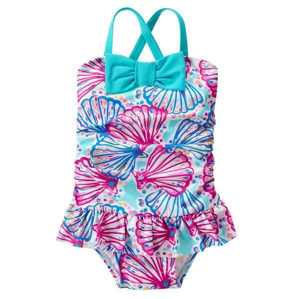新品 ジンボリー Gymboree seashellシェル貝殻 リボン ワンピース水着 18-24m (90) 拍卖