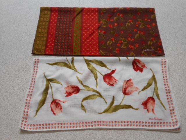 ♪即決 送料無料 美品 正規品 ATSUKI ONISHI A.O. アツキ オオニシ チューリップ ラズベリー ハンカチ 大判 ブランド 2枚 花柄 果物 可愛い拍卖