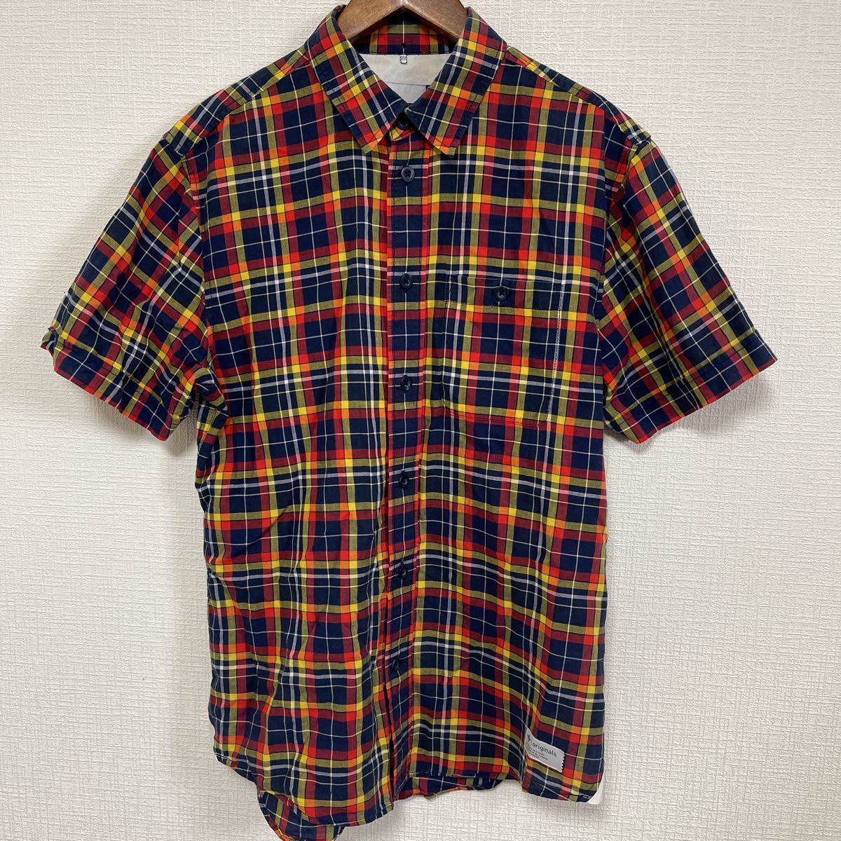 adidas アディダス チェックシャツ 半袖 Ssize 綿100%拍卖