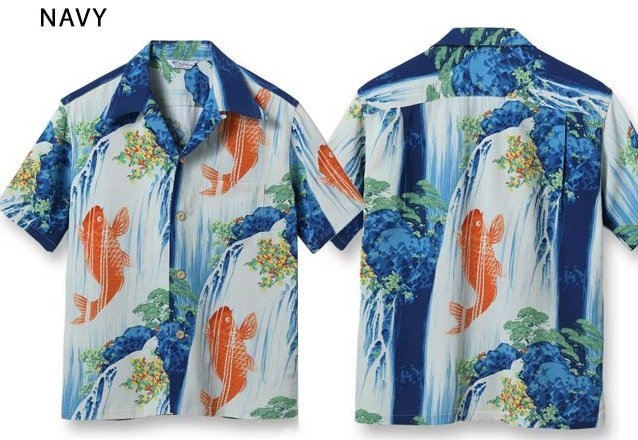 レーヨンアロハシャツ SPECIAL EDITION「CARP」◆SUN SURF SS38868 ネイビーSサイズ サンサーフ 和柄 和風 ハワイアン 日本製 国産 鯉拍卖