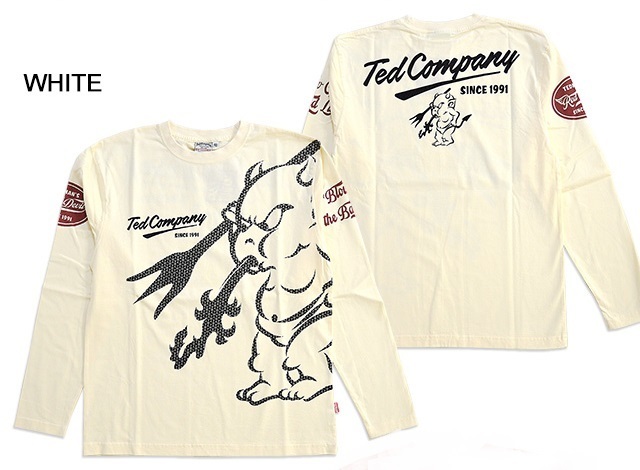 BIG TEDMAN長袖Tシャツ◆TEDMAN/テッドマン ホワイトSサイズ(サイズ38)TDLS-337 エフ商会 efu アメカジ ロングTシャツ ロンT拍卖