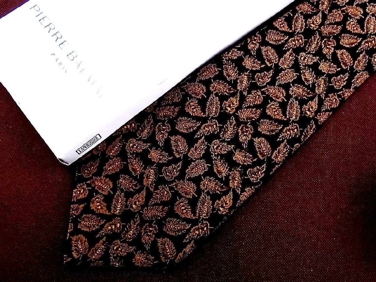 ♪26541C♪良品【葉っぱ 植物 柄】ピエールバルマン【PIERRE BALMAIN】ネクタイ拍卖