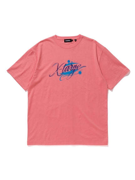 新品 XLARGE エクストララージ Tシャツ S ピンク ロゴ カットソー S/S TEE AIRBRUSHD LOGO拍卖